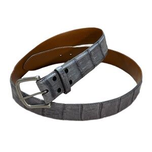 Bronco Handmade In USA Geniune Crocodile Grey Belt In Size 42
